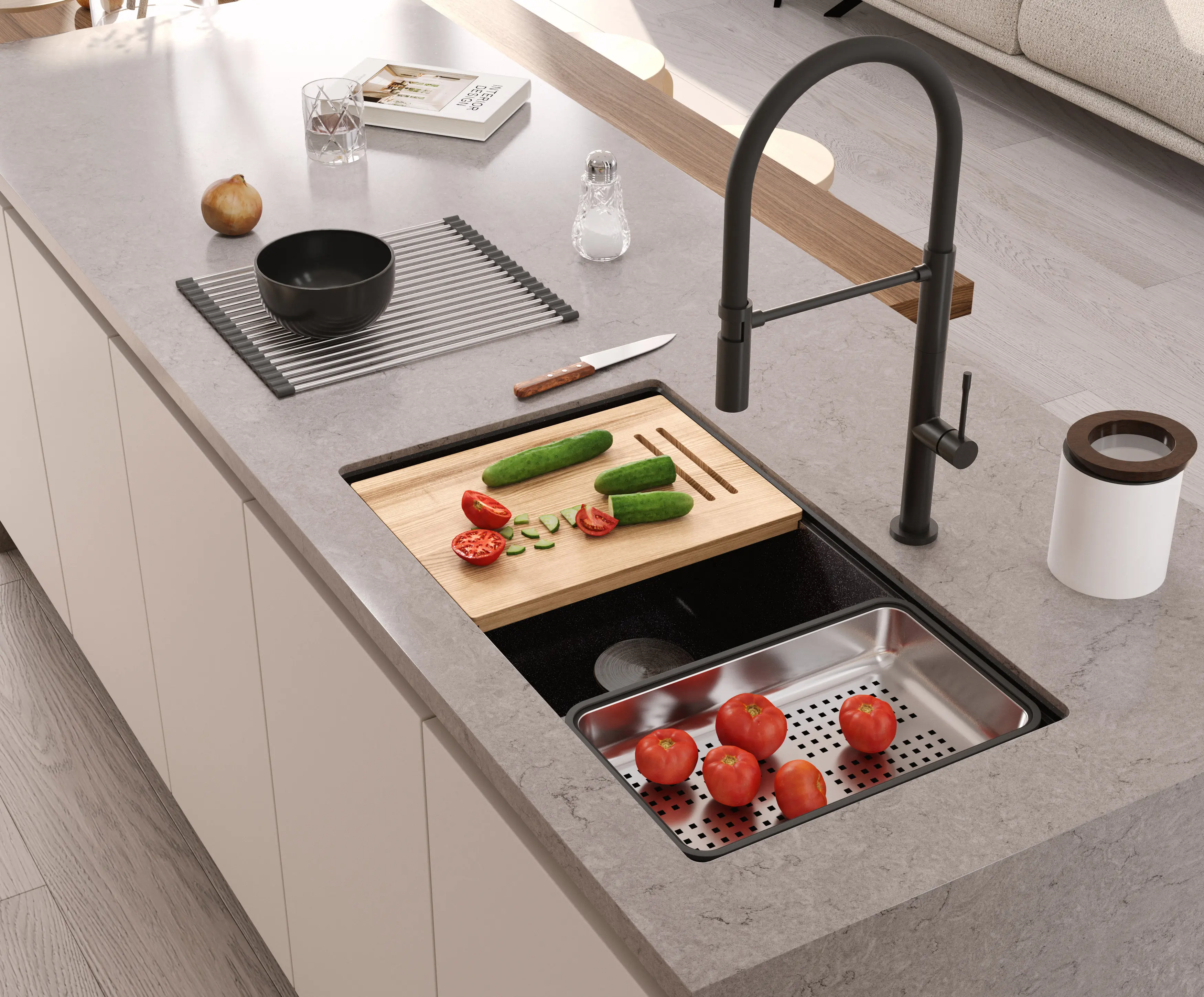 Кухонная мойка Quadron Logan 120 (Pure Carbon) - 3