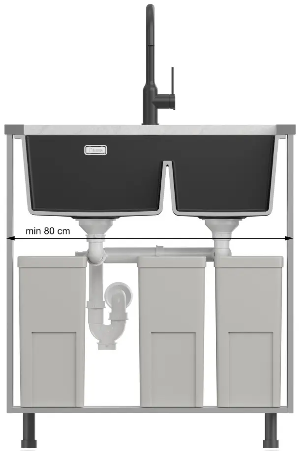 Кухонная мойка Quadron Logan 120 (Silver Stone) - 6