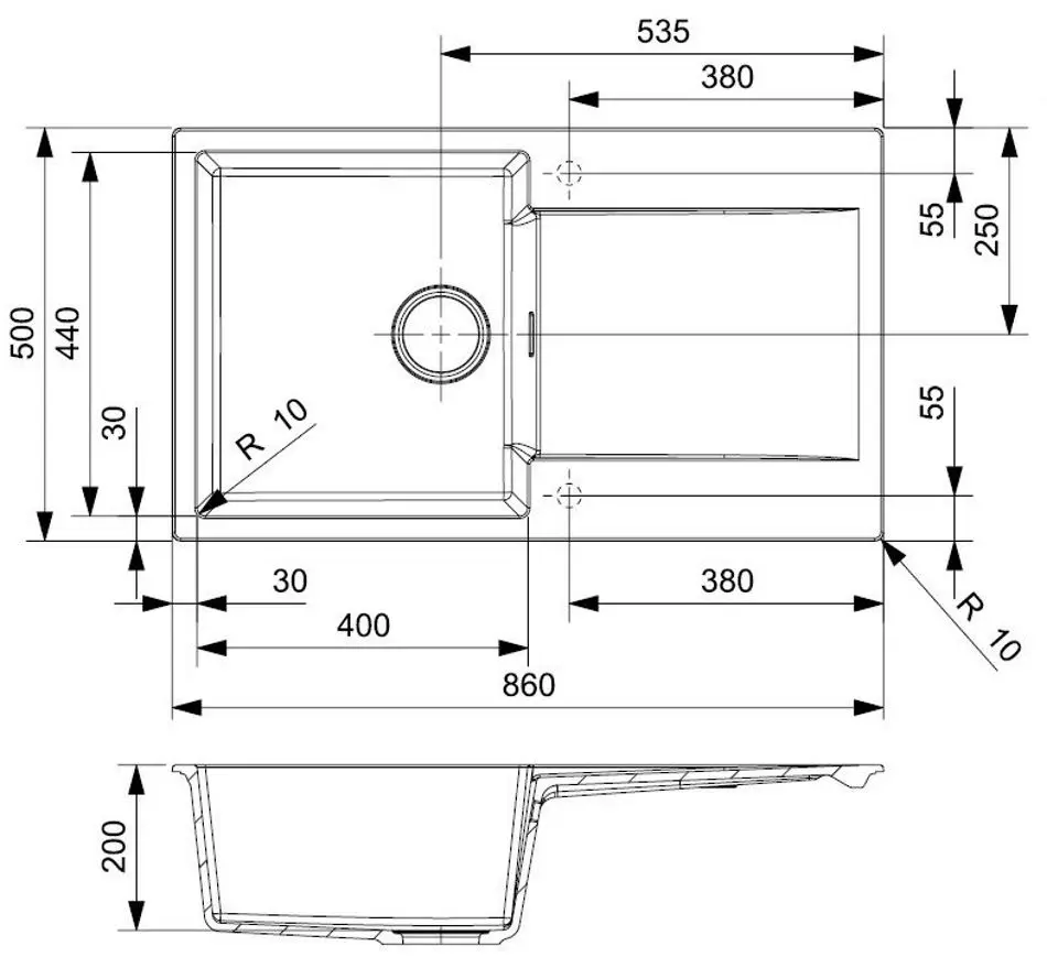 Кухонная мойка Reginox Amsterdam 10 R30929 (Black Silvery)
