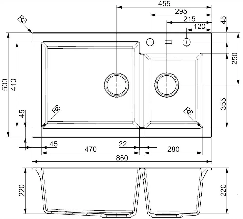 Chiuveta Reginox Amsterdam 25 R31094 (Grey Silvery)