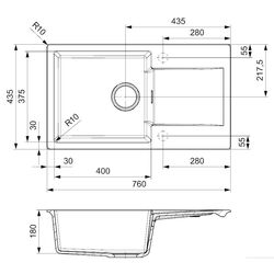 Chiuveta Reginox Amsterdam 43 R33494 (Grey Silvery) Thumb