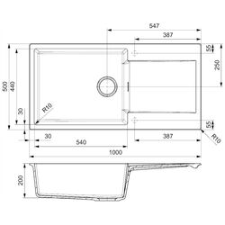 Кухонная мойка Reginox Amsterdam 540 R30806 (Black Silvery) Thumb