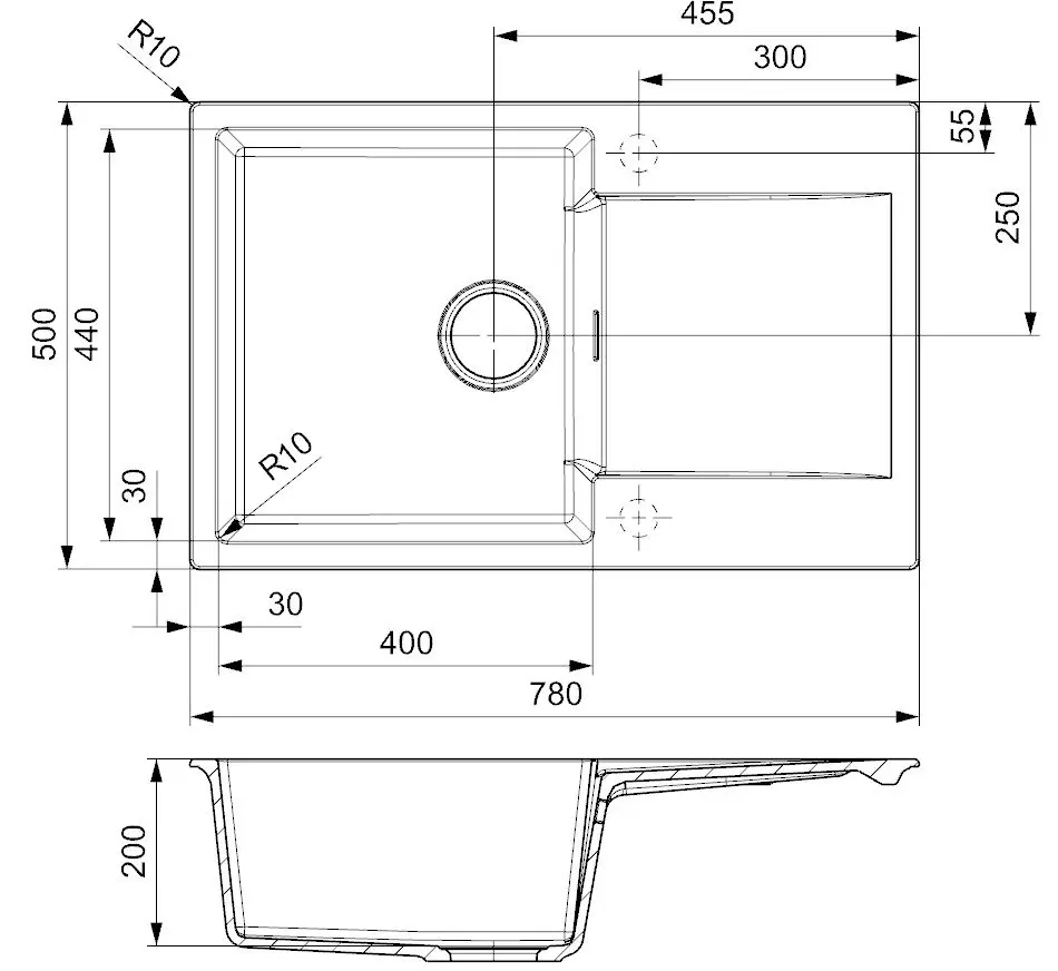 Chiuveta Reginox Amsterdam 78 R32763 (Grey Silvery)