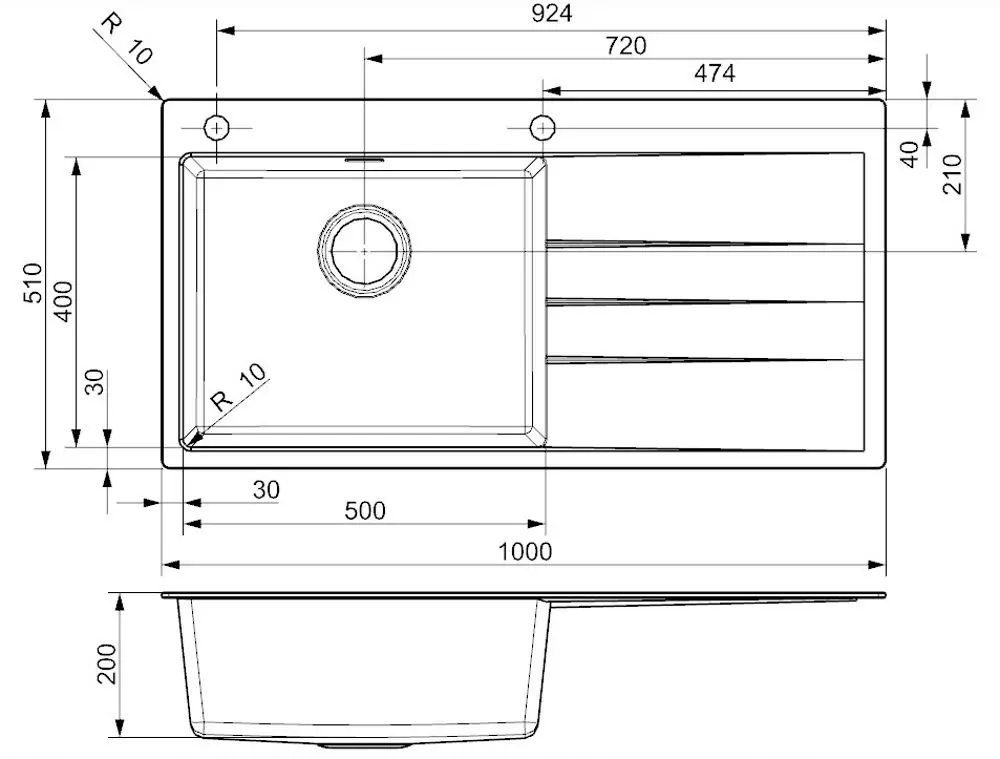Chiuveta Reginox Breda 10 Left R33616 (Grey Silvery)