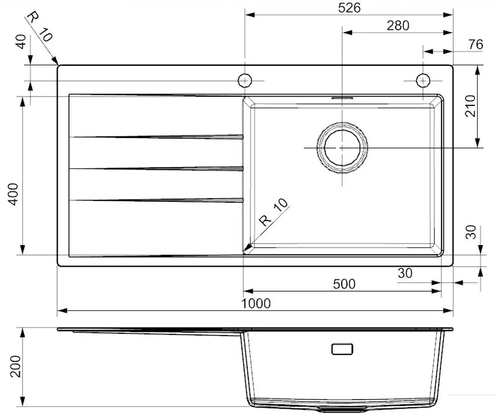 Кухонная мойка Reginox Breda 10 Right R33647 (Caffe Silvery)