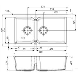 Кухонная мойка Reginox Breda 20 R33685 (Black Silvery) Thumb