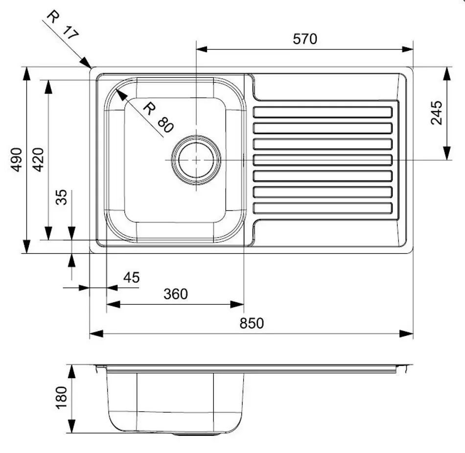 Кухонная мойка Reginox Centurio 10 KG-CC R24065 (Inox)