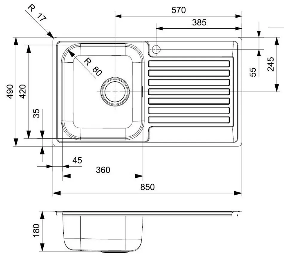 Chiuveta Reginox Centurio 10 Left R23211 (Inox)