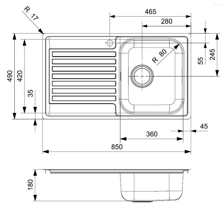 Chiuveta Reginox Centurio 10 Right R23204 (Inox)