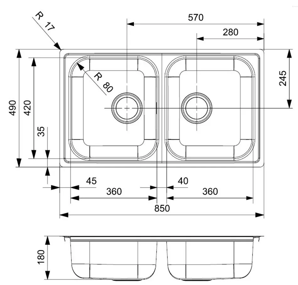 Chiuveta Reginox Centurio 20 R21453 (Inox)