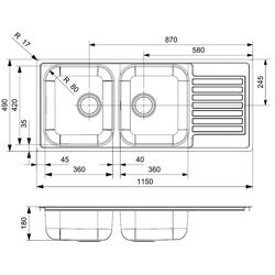 Chiuveta Reginox Centurio 30 R19627 (Inox) Thumb