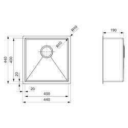 Chiuveta Reginox Florida 40x40 R26274 (Inox) Thumb
