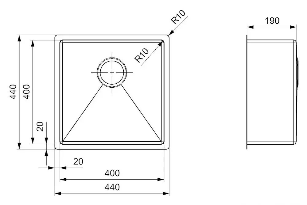 Chiuveta Reginox Florida 40x40 R26274 (Inox)