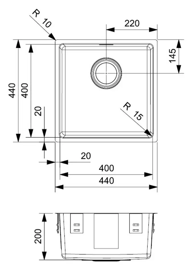 Chiuveta Reginox Houston 40x40 R32848 (Inox)