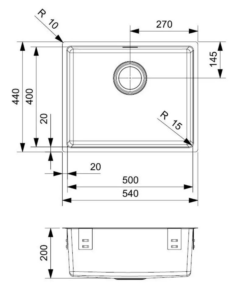 Chiuveta Reginox Houston 50x40 R32855 (Inox)