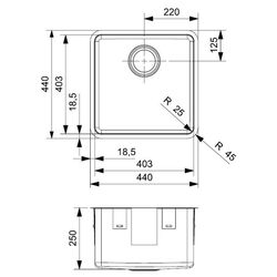 Chiuveta Reginox Kansas 40x40 KG-CC R23617 (Inox) Thumb