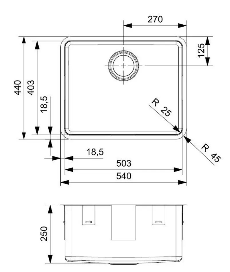 Chiuveta Reginox Kansas 50x40 R19054 (Inox)