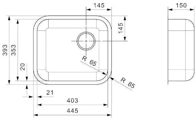 Chiuveta Reginox L18 4035 (L) SK10CM R32060 (Inox)