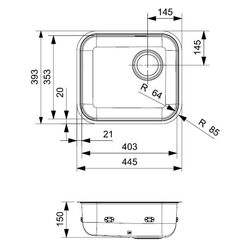 Chiuveta Reginox L18 4035 OKG R03251 (Inox) Thumb