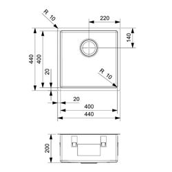 Chiuveta Reginox Miami 40x40 R30691 (Gun Metal) Thumb