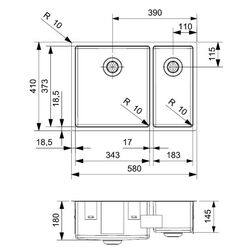 Кухонная мойка Reginox New Jersey 18x37+34x37 R33012 Left (Inox) Thumb