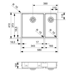 Chiuveta Reginox New Jersey 34x37+18x37 R34750 (Inox) Thumb