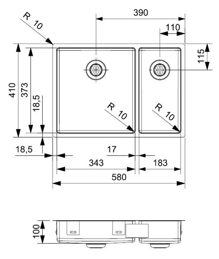 Chiuveta Reginox New Jersey 34x37+18x37 R34750 (Inox)