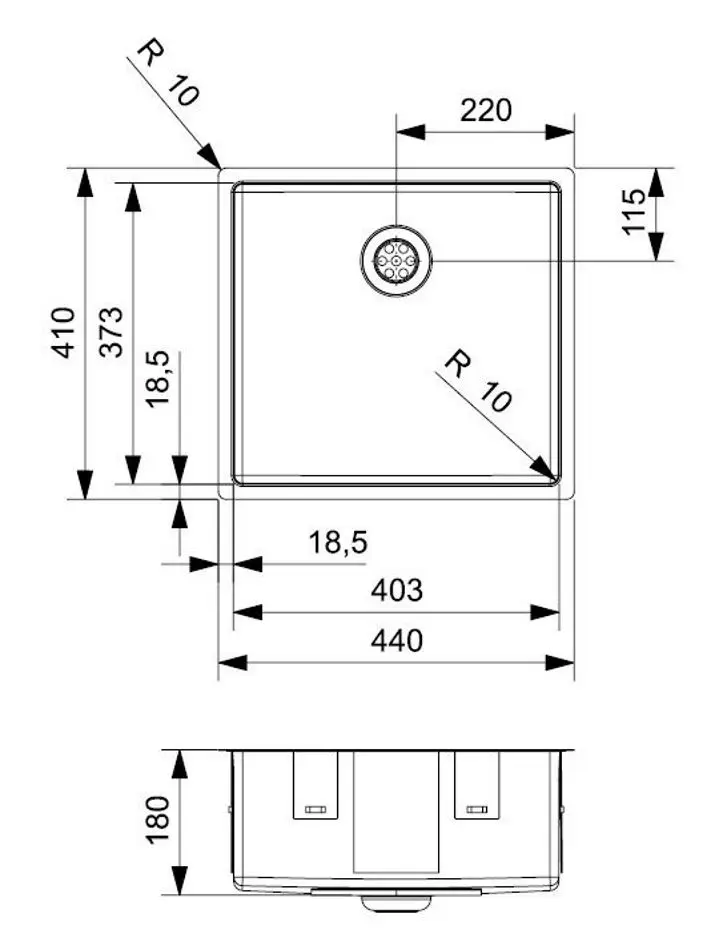 Chiuveta Reginox New Jersey 40x37 R32985 (Inox)