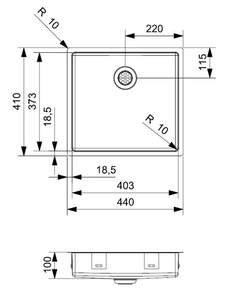 Chiuveta Reginox New Jersey 40x37 R34736 (Inox)