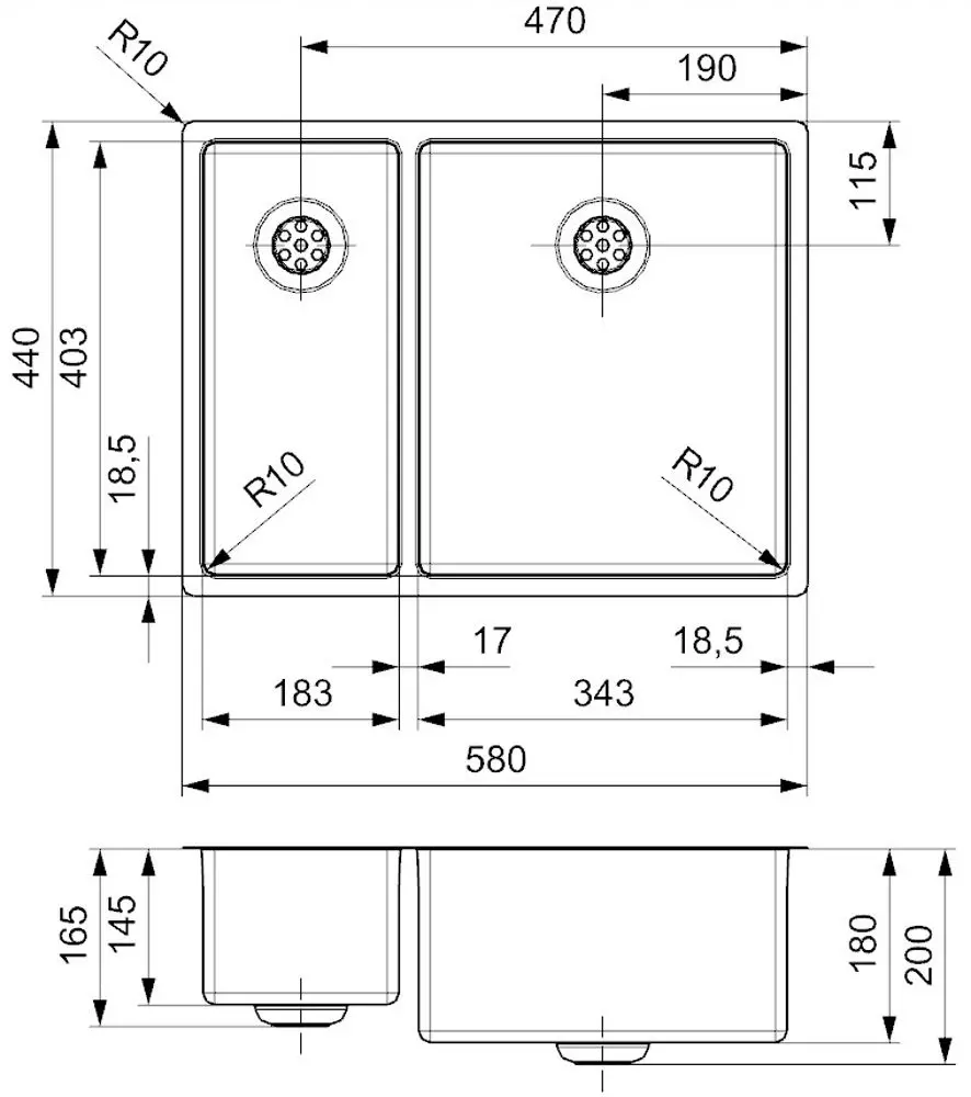 Chiuveta Reginox New York 18x40+34x40 R27844 (Inox)