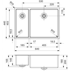 Chiuveta Reginox New York 18x40+40x40 R27868 (Inox) Thumb