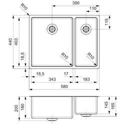 Chiuveta Reginox New York 34x40+18x40 R27806 (Inox) Thumb