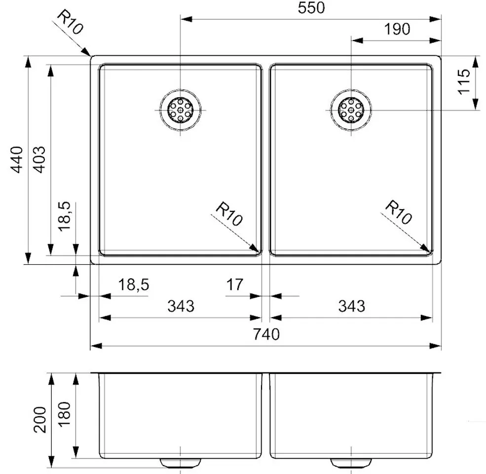 Chiuveta Reginox New York 34x40+34x40 R28223 (Inox)