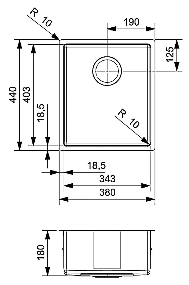Chiuveta Reginox New York 34x40 KG-CC R34224 (Inox)