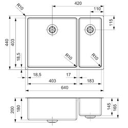 Chiuveta Reginox New York 40x40+18x40 R27813 (Inox) Thumb