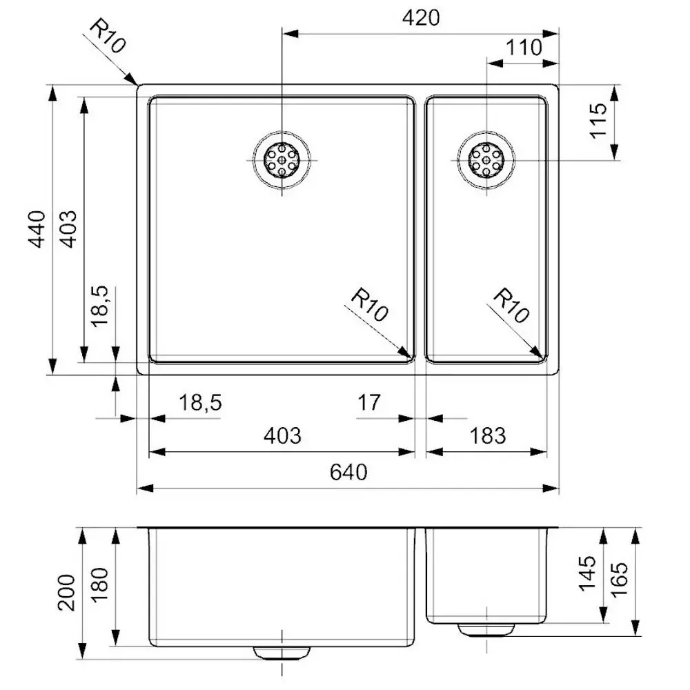 Chiuveta Reginox New York 40x40+18x40 R27813 (Inox)