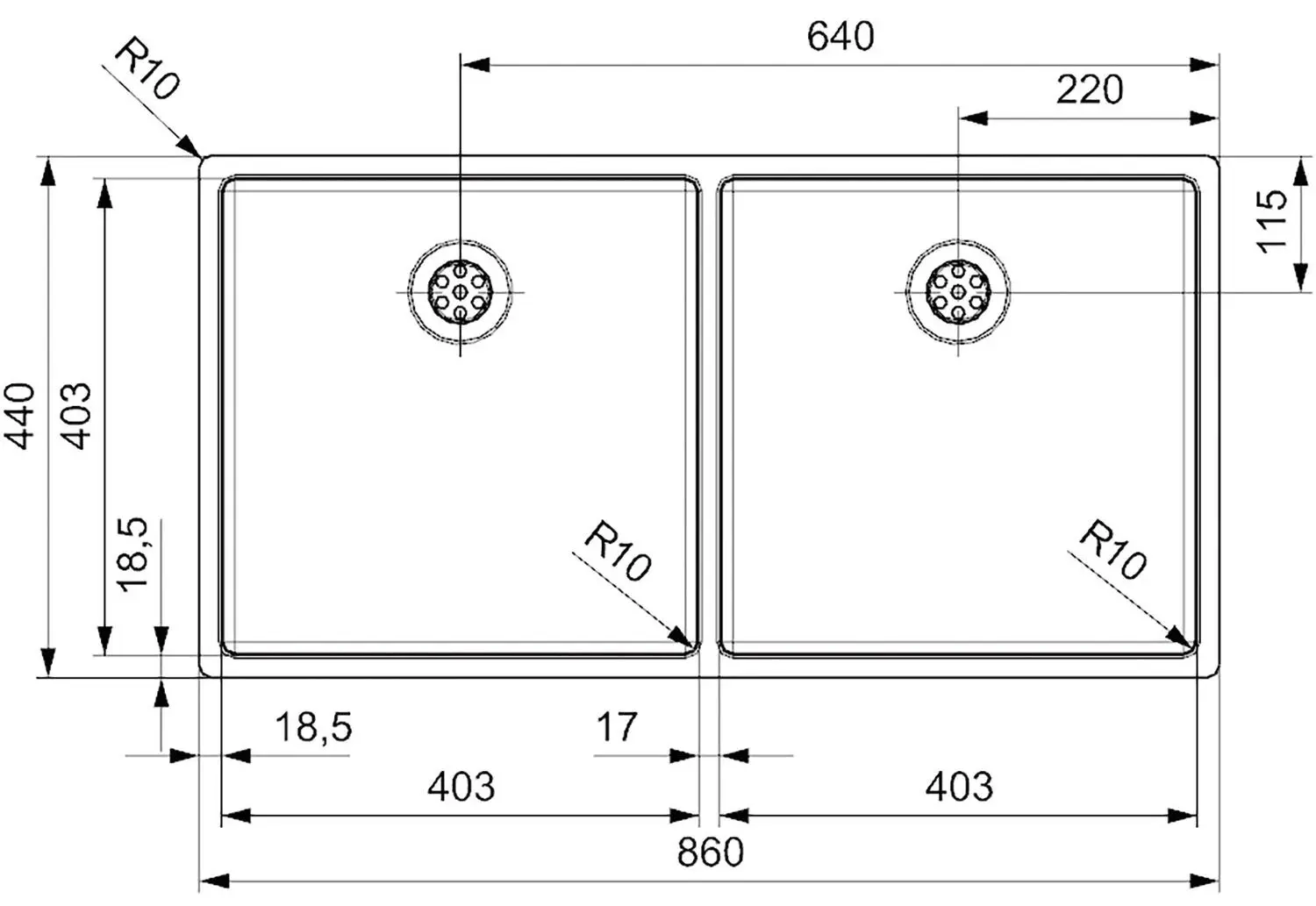 Chiuveta Reginox New York 40x40+40x40 R28254 (Inox)