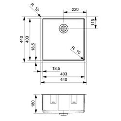 Кухонная мойка Reginox New York 40x40 Comfort R35115 (Gun Metal Silver) Thumb