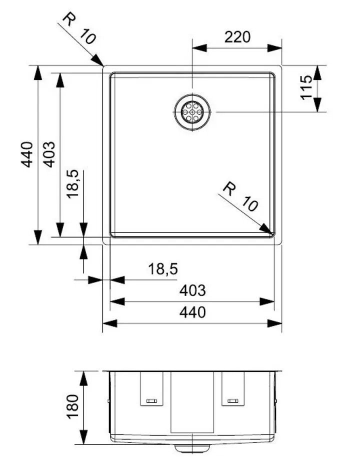 Кухонная мойка Reginox New York 40x40 Comfort R35115 (Gun Metal Silver)