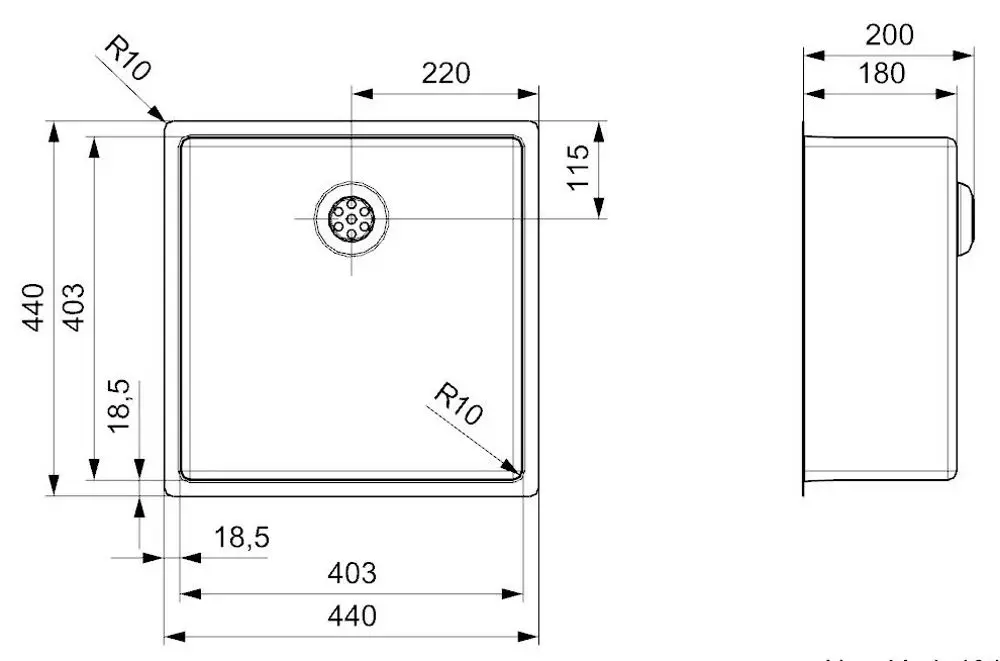 Chiuveta Reginox New York 40x40 R27639 (Inox)