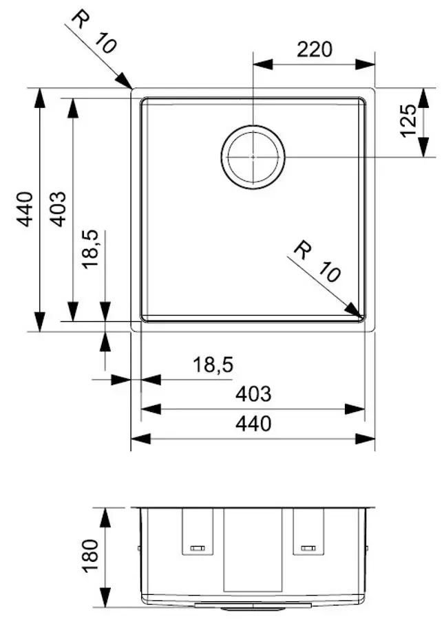 Chiuveta Reginox New York 40x40 R28124 (Inox)