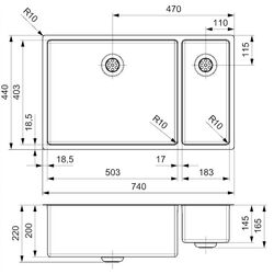 Кухонная мойка Reginox New York 50x40+18x40 R27837 (Inox) Thumb