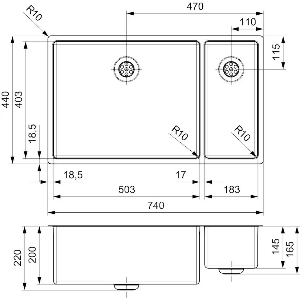 Кухонная мойка Reginox New York 50x40+18x40 R27837 (Inox)