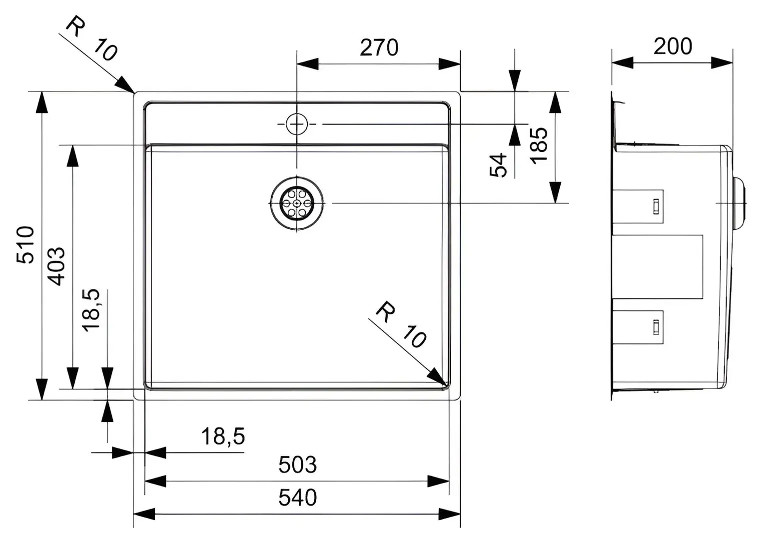 Chiuveta Reginox New York 50x40 Tapwing R34774 (Inox)