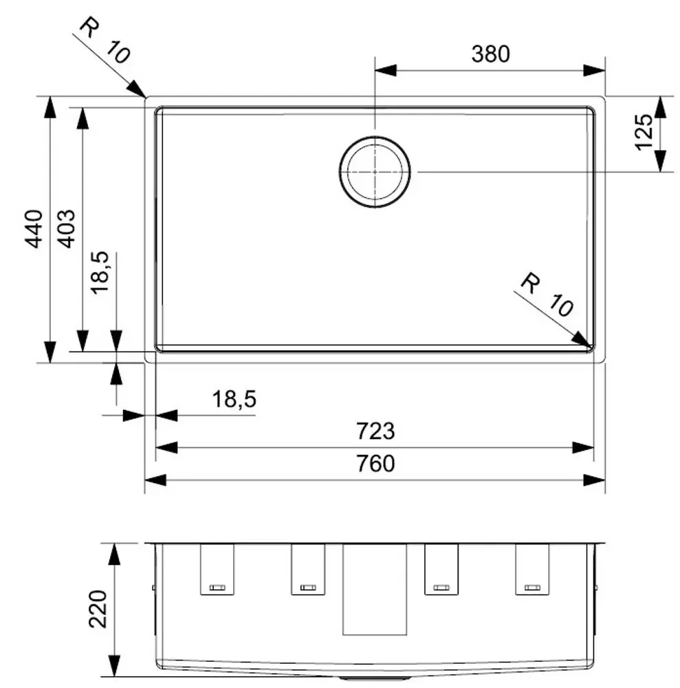 Chiuveta Reginox New York 72x40 KG-CC R34460 (Inox)