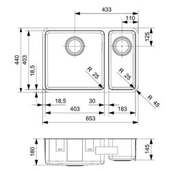 Chiuveta Reginox Ohio 40x40+18x40 R17593 (Inox) Thumb