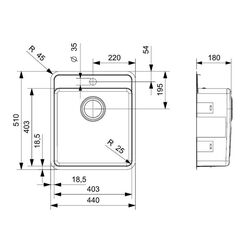 Chiuveta Reginox Ohio 40x40 Tapwing R15803 (Inox) Thumb
