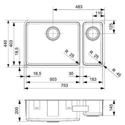 Chiuveta Reginox Ohio 50x40+18x40 R15711 (Inox) Thumb