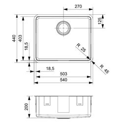 Chiuveta Reginox Ohio 50x40 R15780 (Inox) Thumb