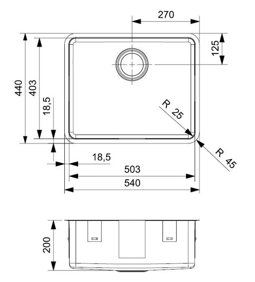 Chiuveta Reginox Ohio 50x40 R15780 (Inox)